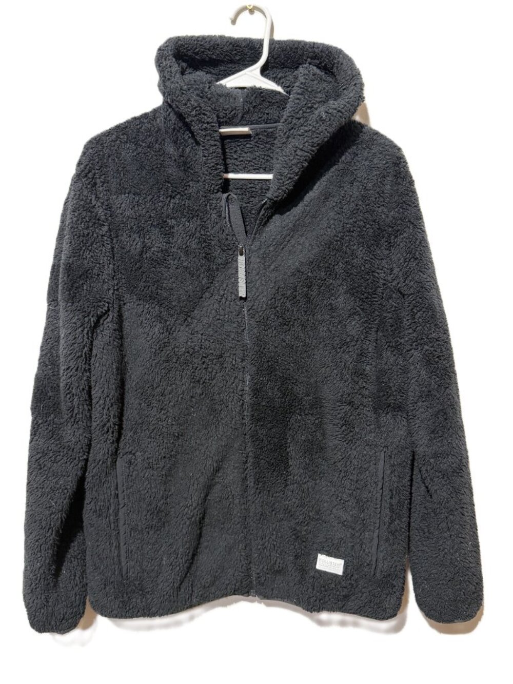 Hollister Sherpa Quarter Zip Pullover Black Cowl Neck Fleece Lined